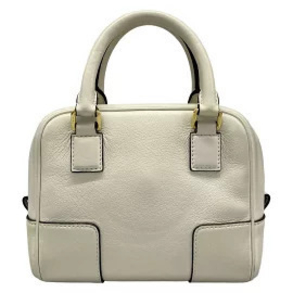 Loewe Leather Handbag Ivory Brainard Joe White Bag Amazona White